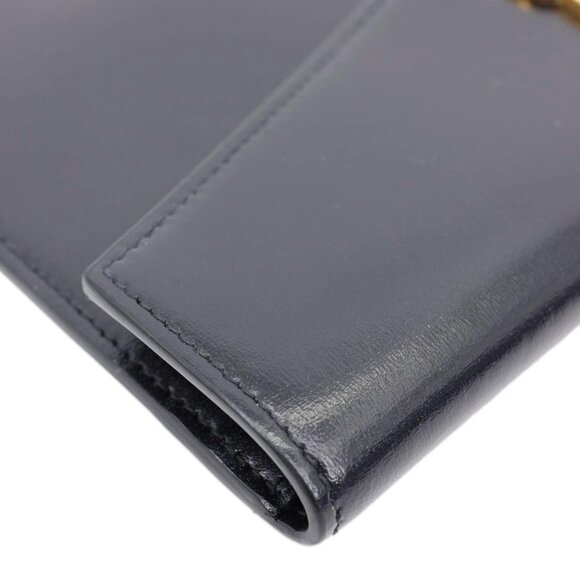 Yves Saint Laurent  Uptown Envelope Smooth Shiny Calfskin Leather Pouch Black - Picture 6 of 13